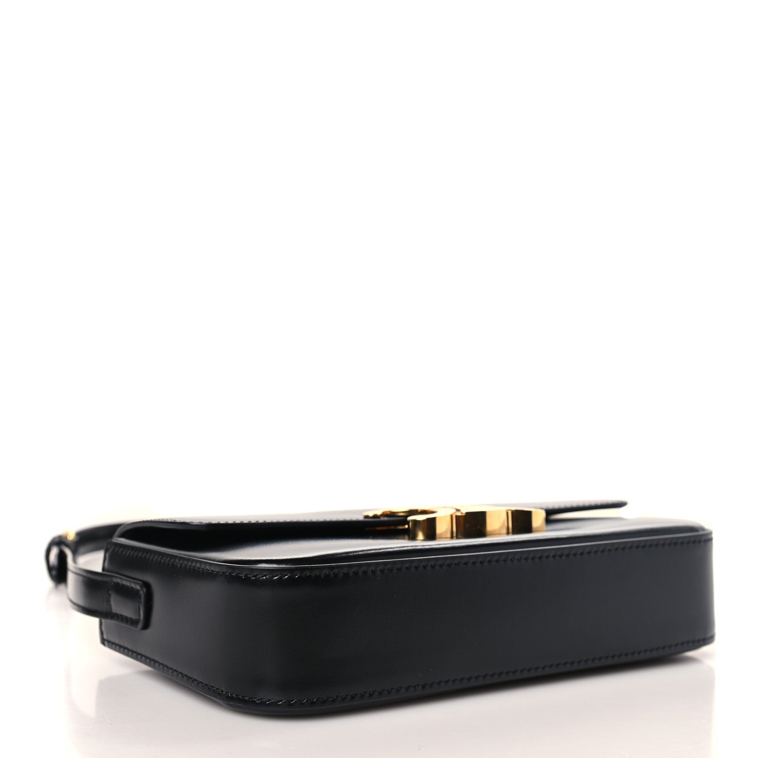 Celine Shiny Calfskin Triomphe Shoulder Bag Black 4 of 9