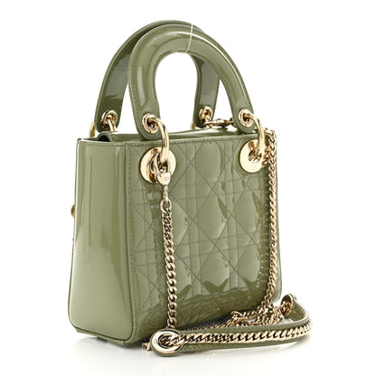 Christian Dior Patent Cannage Mini Lady Dior Dusty Green 3 of 10