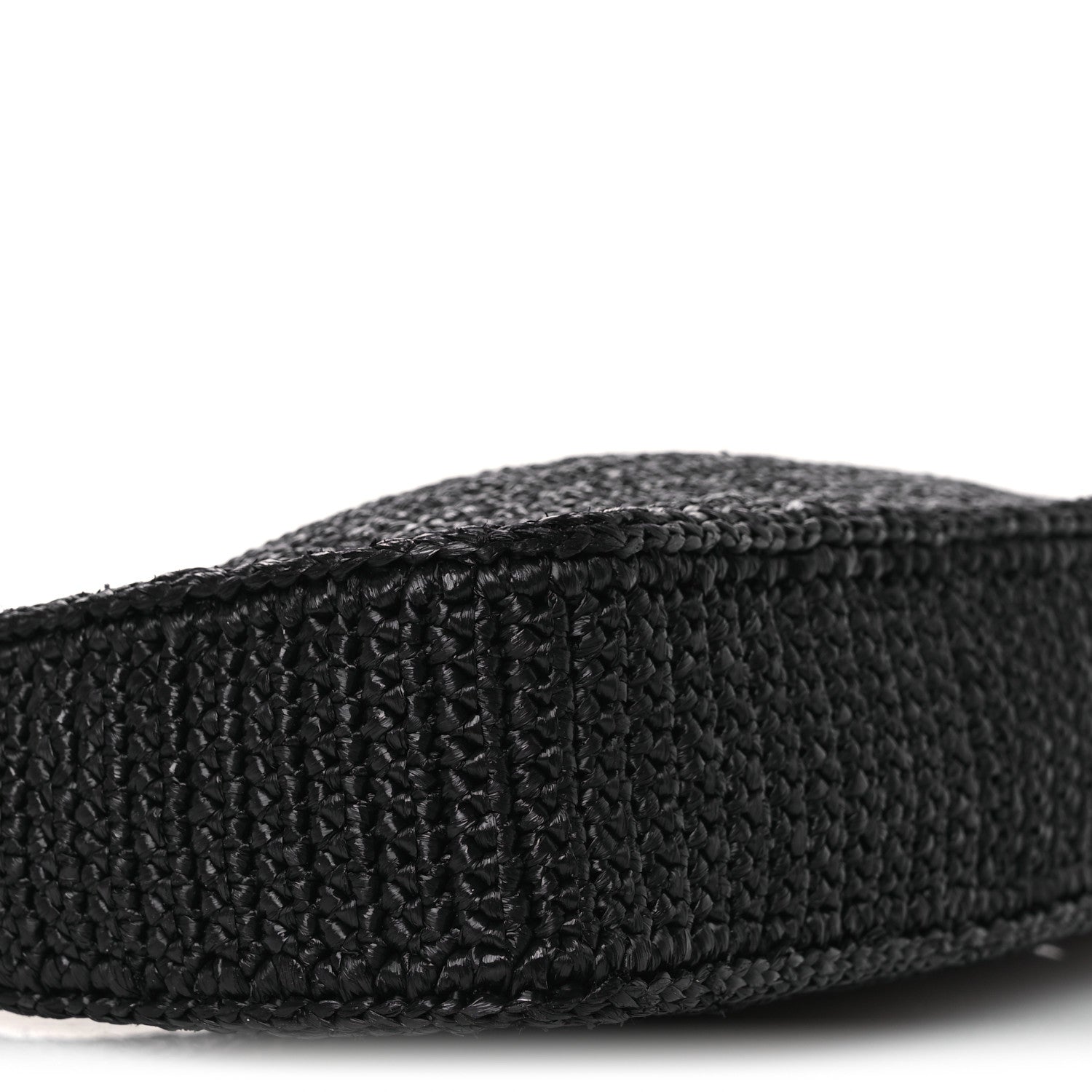 Prada Yarn Raffia Effect Crochet Re-Edition 2005 Shoulder Bag Black 10 of 12