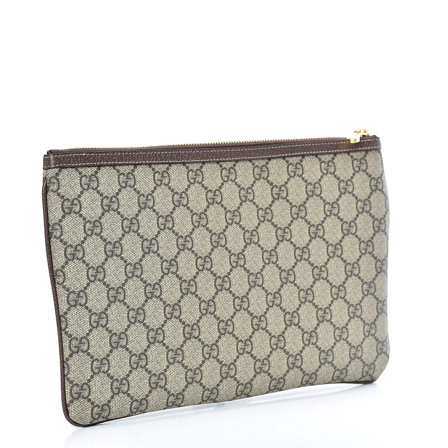 GG Supreme Monogram Large Ophidia Pouch Clutch Brown