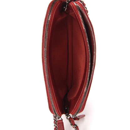 Chanel Caviar Quilted Small Clutch With Chain Red 5 of 12
