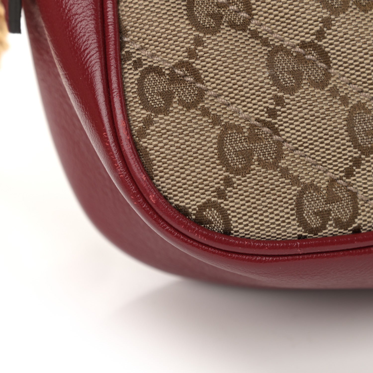 Gucci Monogram Azalea Calfskin Matelasse Diagonal Small GG Marmont Chain Shoulder Bag Beige Ebony New Cherry Red 11 of 12