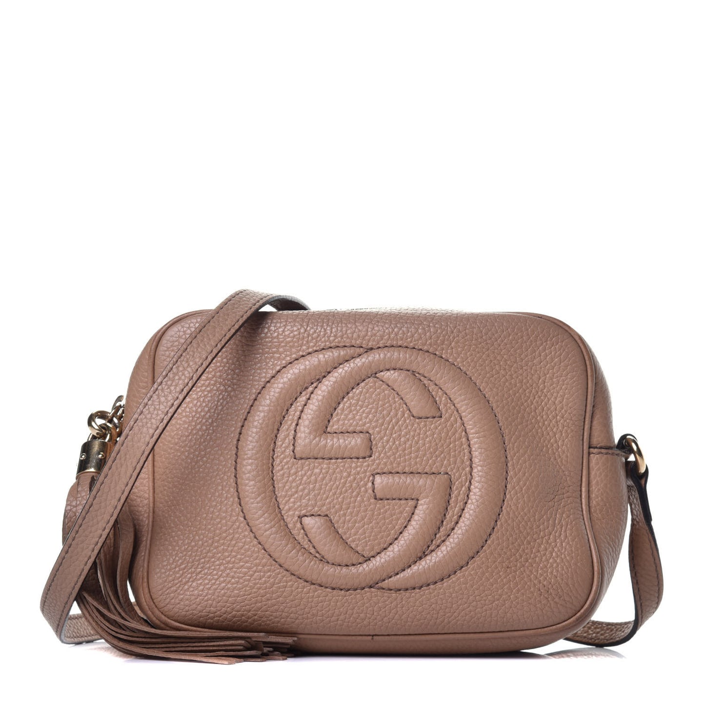 Pebbled Calfskin Small Soho Disco Bag Camelia