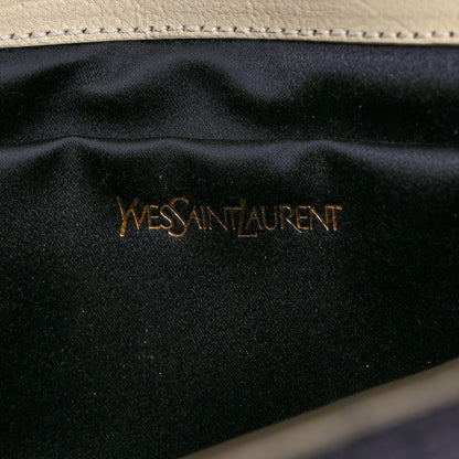 Saint Laurent Raffia Monogram Large Belle De Jour Clutch Blue 6 of 8