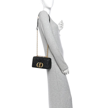Christian Dior Calfskin Cannage Small Caro Bag Black 2 of 11