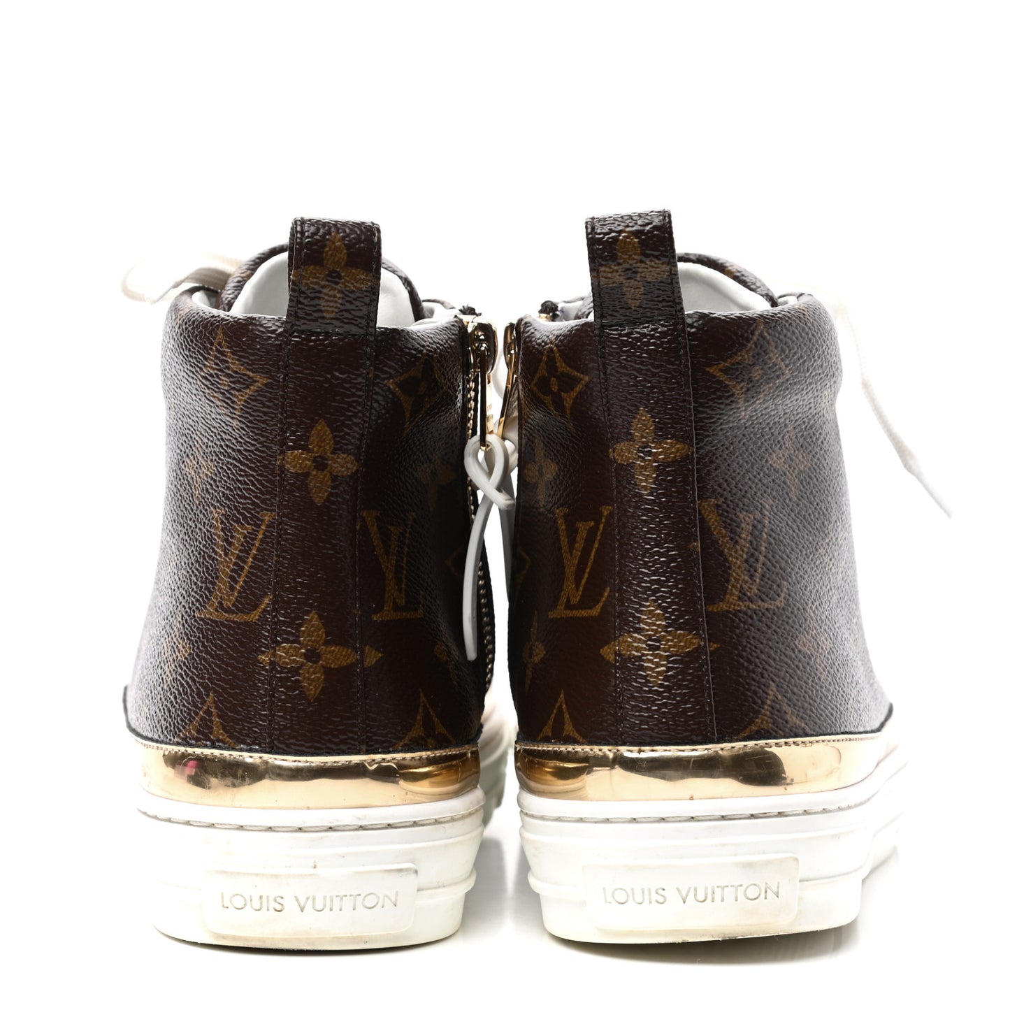 Patent Monogram Stellar Sneaker Boots 38 Gold