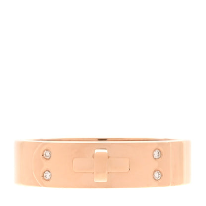 Hermes 18K Rose Gold Diamond PM Kelly Ring 52 6 1 of 5
