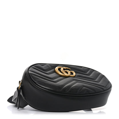 Gucci Calfskin Matelasse GG Marmont Belt Bag Black 4 of 10