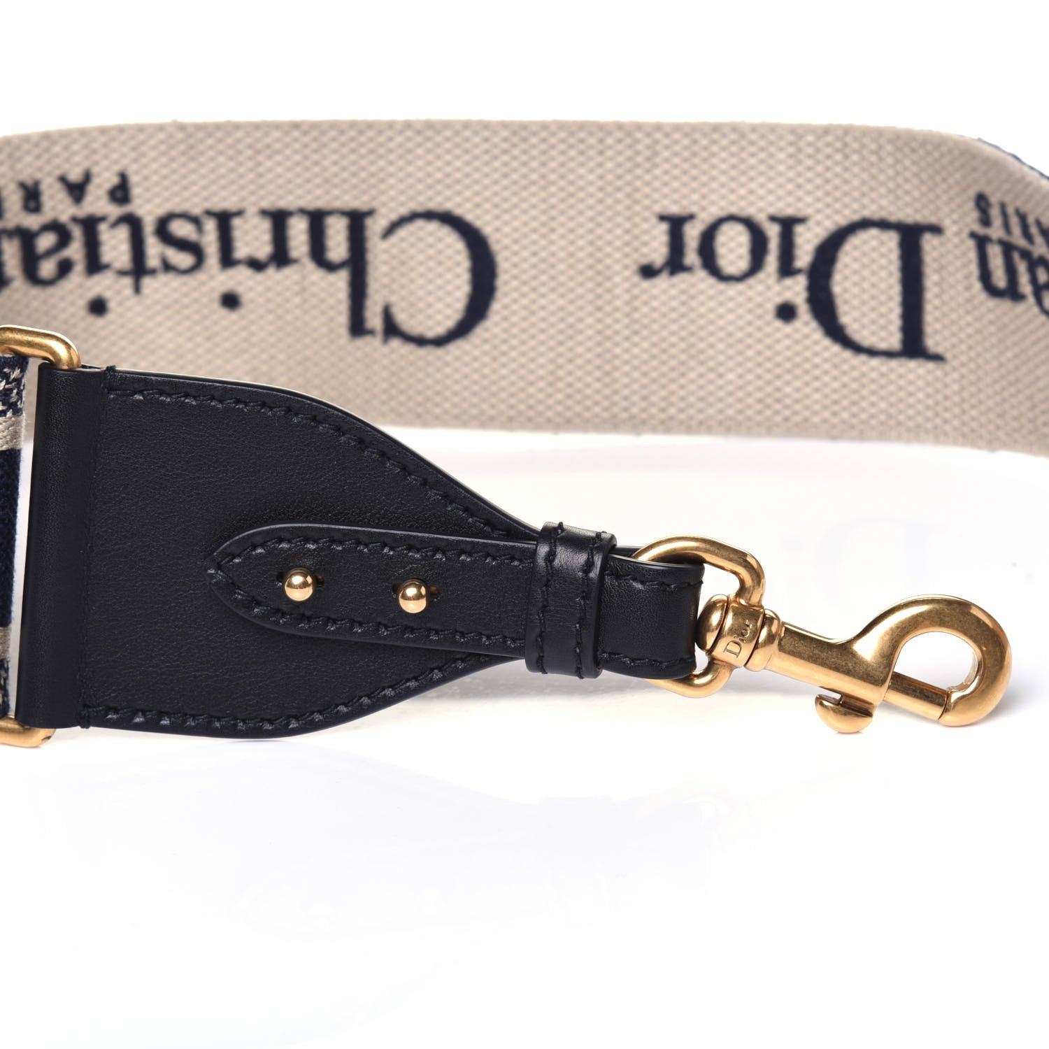 Christian Dior Canvas Embroidered Shoulder Strap Blue 5 of 9