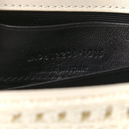 Saint Laurent Calfskin Crochet Baby Monogram Chain Satchel White 6 of 11
