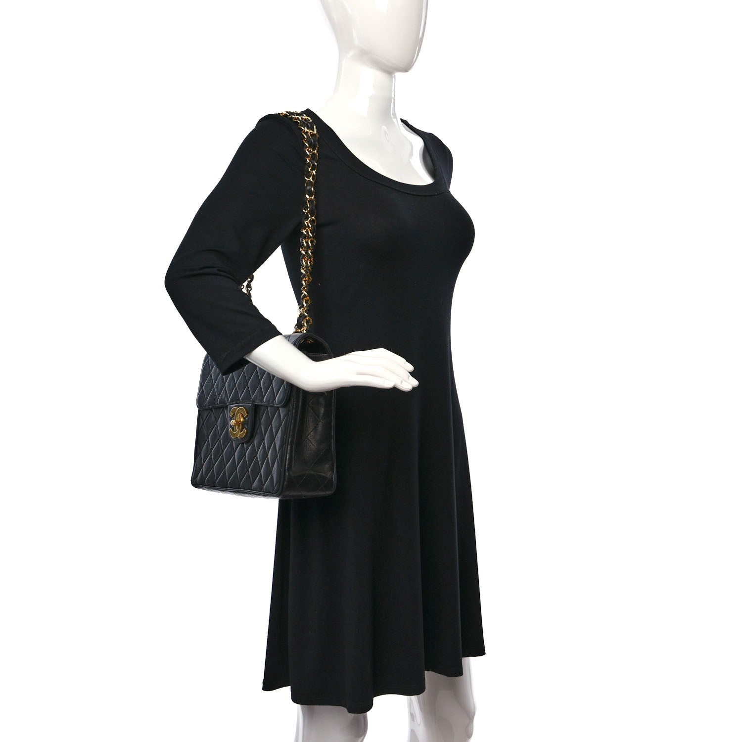 Chanel Lambskin Quilted XL Jumbo Single Flap Black 3 of 18