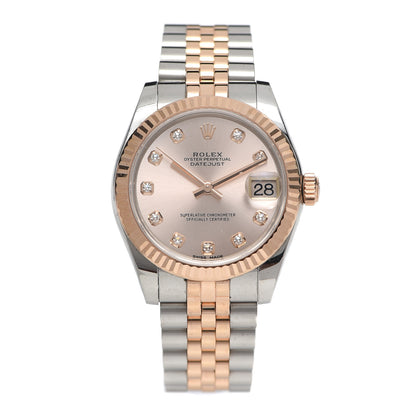 Rolex Stainless Steel 18K Everose Gold Diamond 31mm Oyster Perpetual Datejust Watch Pink 178271 1 of 6