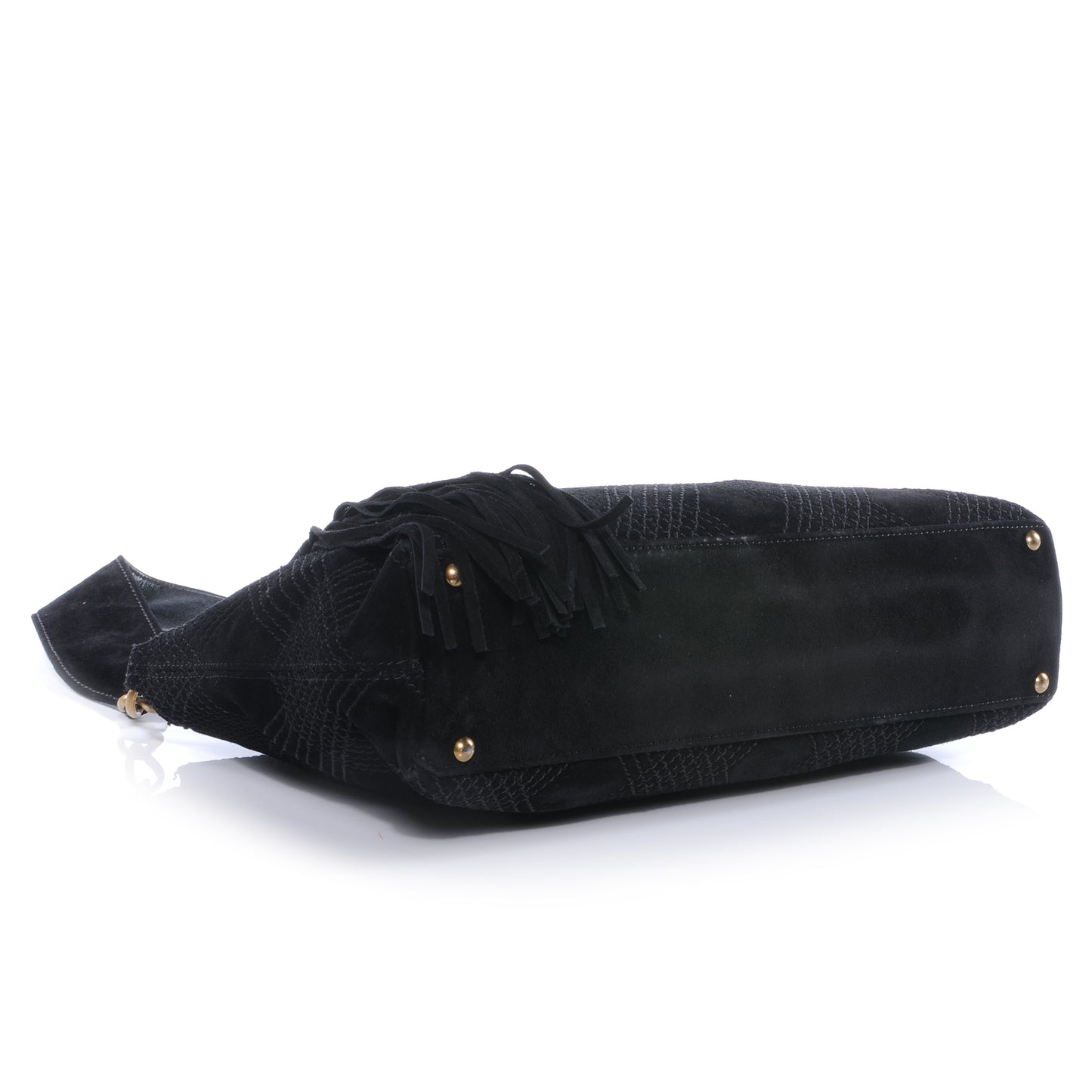 Suede Tassel CC Shoulder Bag Black