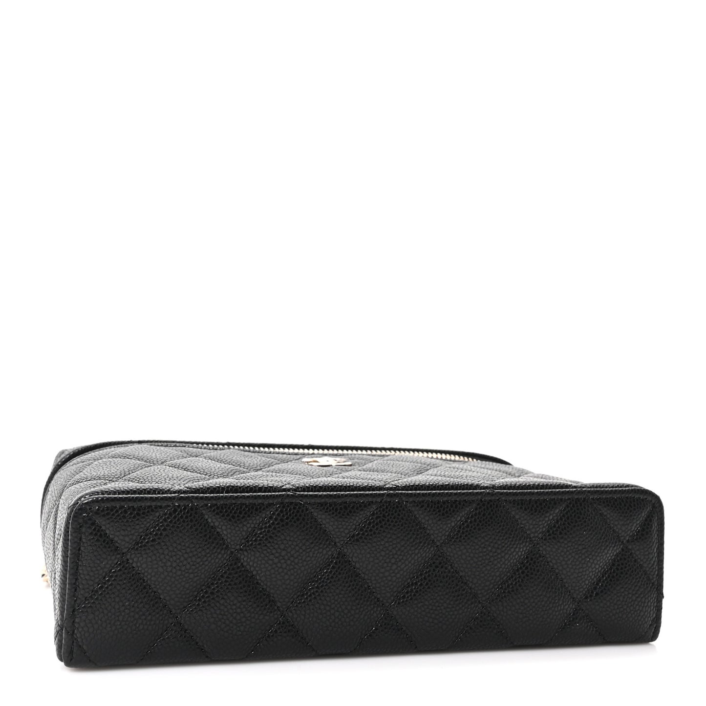 Caviar Quilted Top Handle Slim Vanity With Chain Black