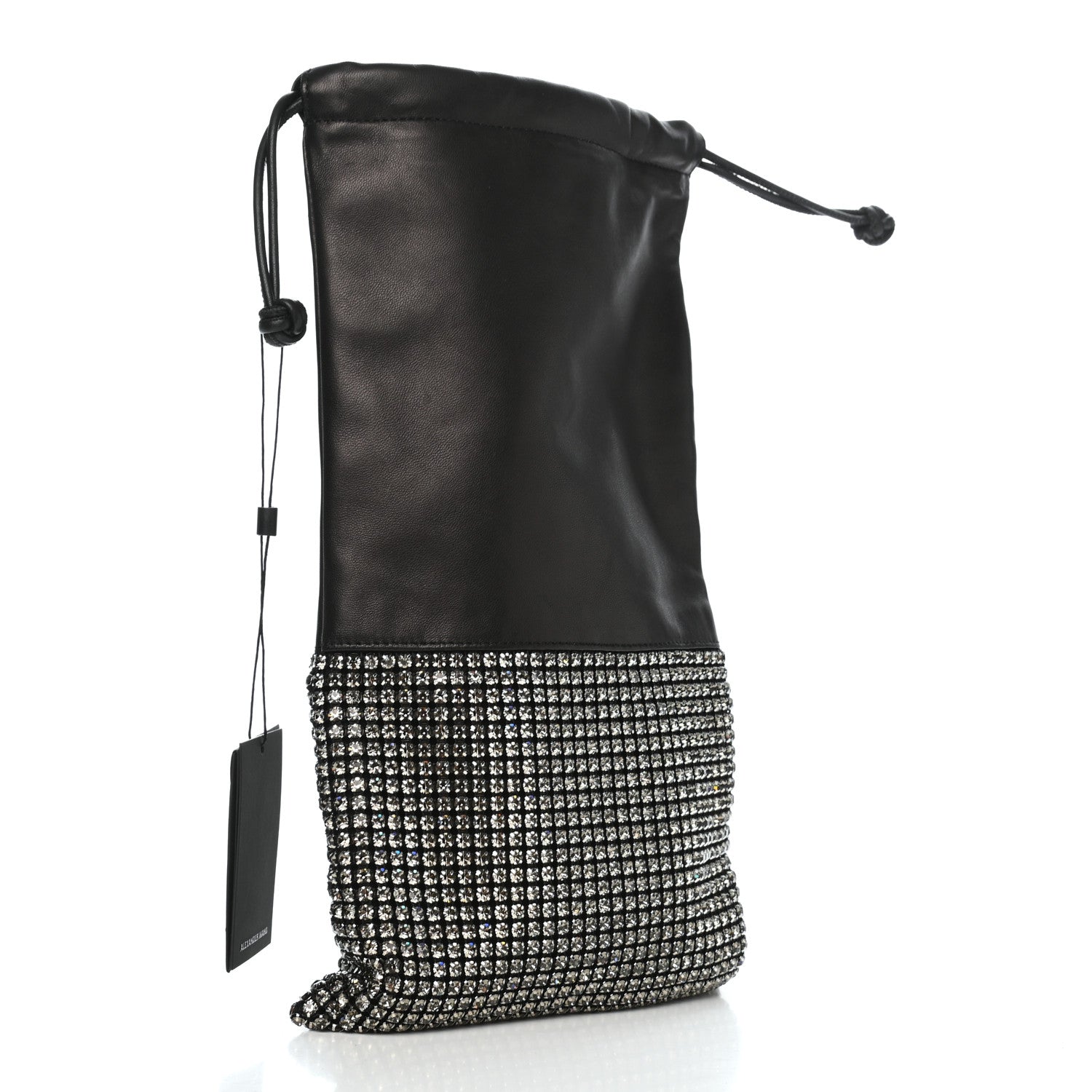 Alexander Wang Lambskin Crystal Rhinestone Ryan Dustbag Pouch Black 3 of 6