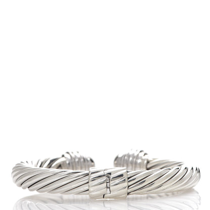 David Yurman Sterling Silver Diamond 10mm Cable Classics Hinged Bracelet 2 of 4