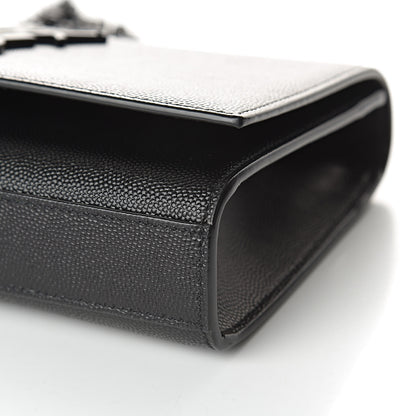 Saint Laurent Grain De Poudre Small Monogram Kate Satchel Black 9 of 10