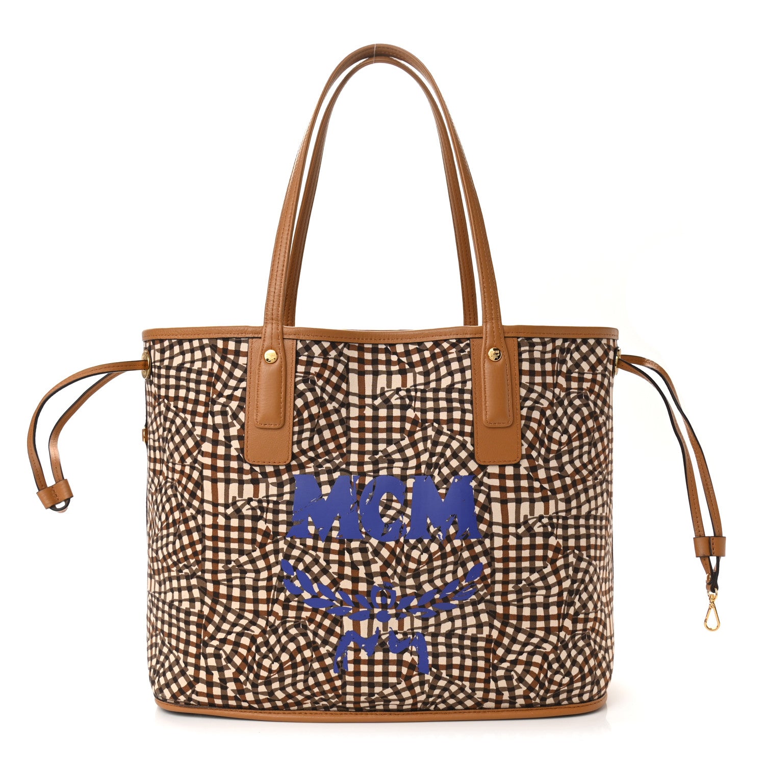 MCM Visetos Medium Project Reversible Shopper Tote Cognac 3 of 15