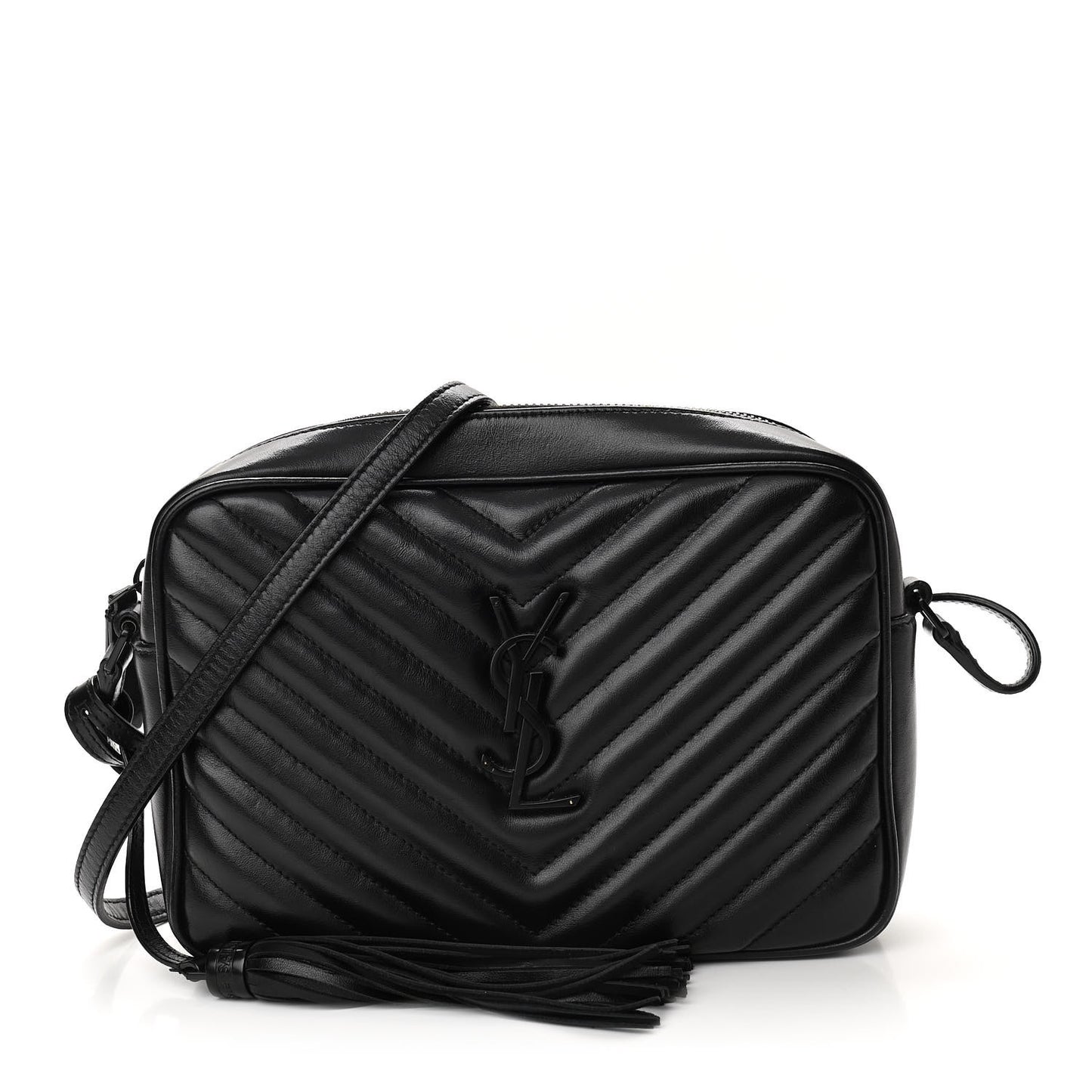 Calfskin Matelasse Monogram Lou Camera Bag Black