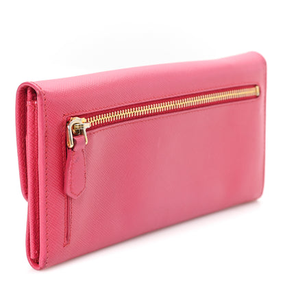 Prada Saffiano Crystal Continental Flap Wallet Peonia 3 of 7