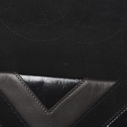 Chanel Suede Lambskin Glazed Calfskin Lady Vintage Chevron Flap Black Brown 15 of 16
