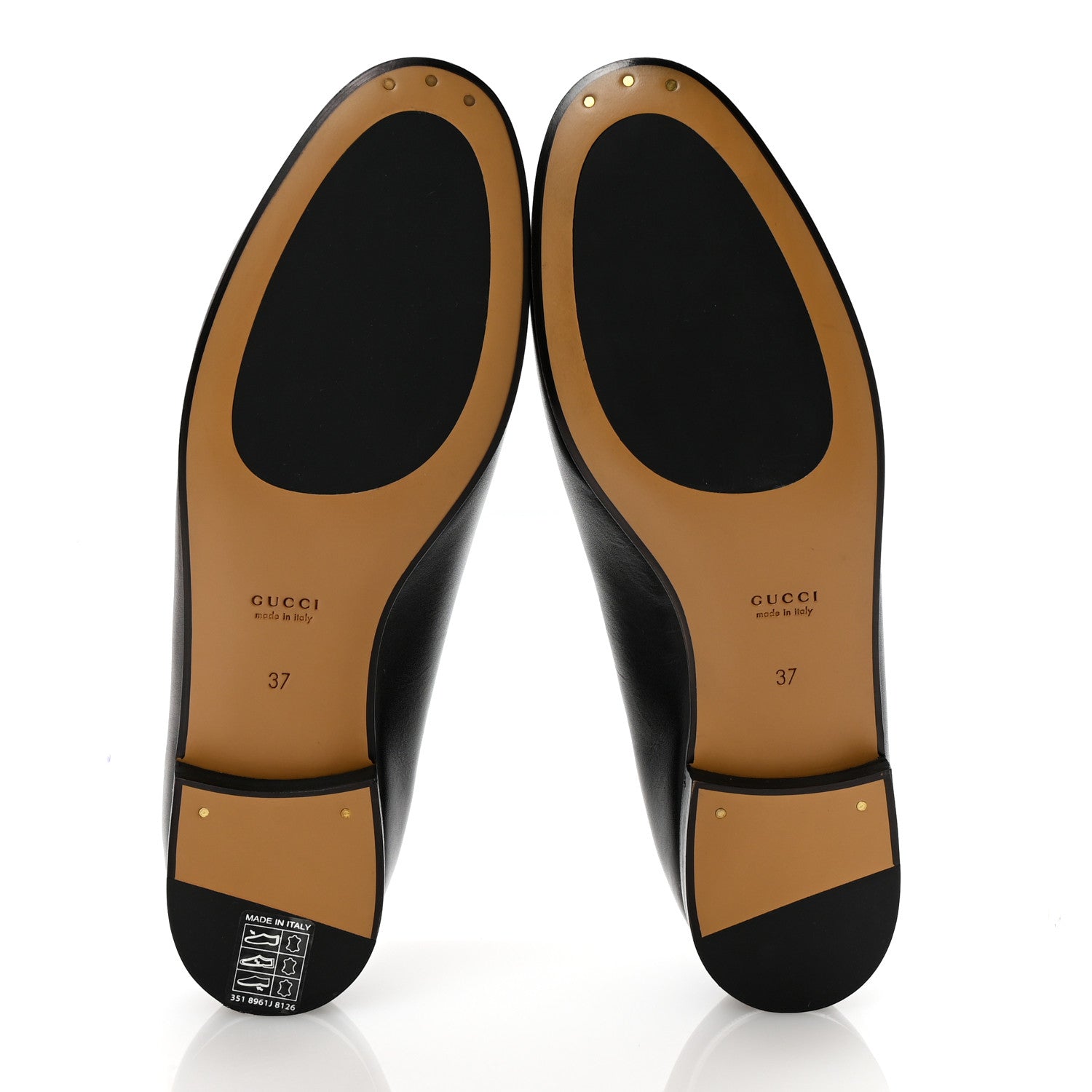 Gucci Calfskin Womens Jordaan Loafers 37 Black 6 of 10