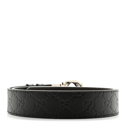 Gucci Guccissima Signature Interlocking G Reversible 37mm Belt 100 40 Black Cocoa 2 of 5