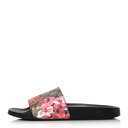 Gucci GG Supreme Monogram Blooms Slide Sandals 37 Multicolor 1 of 6