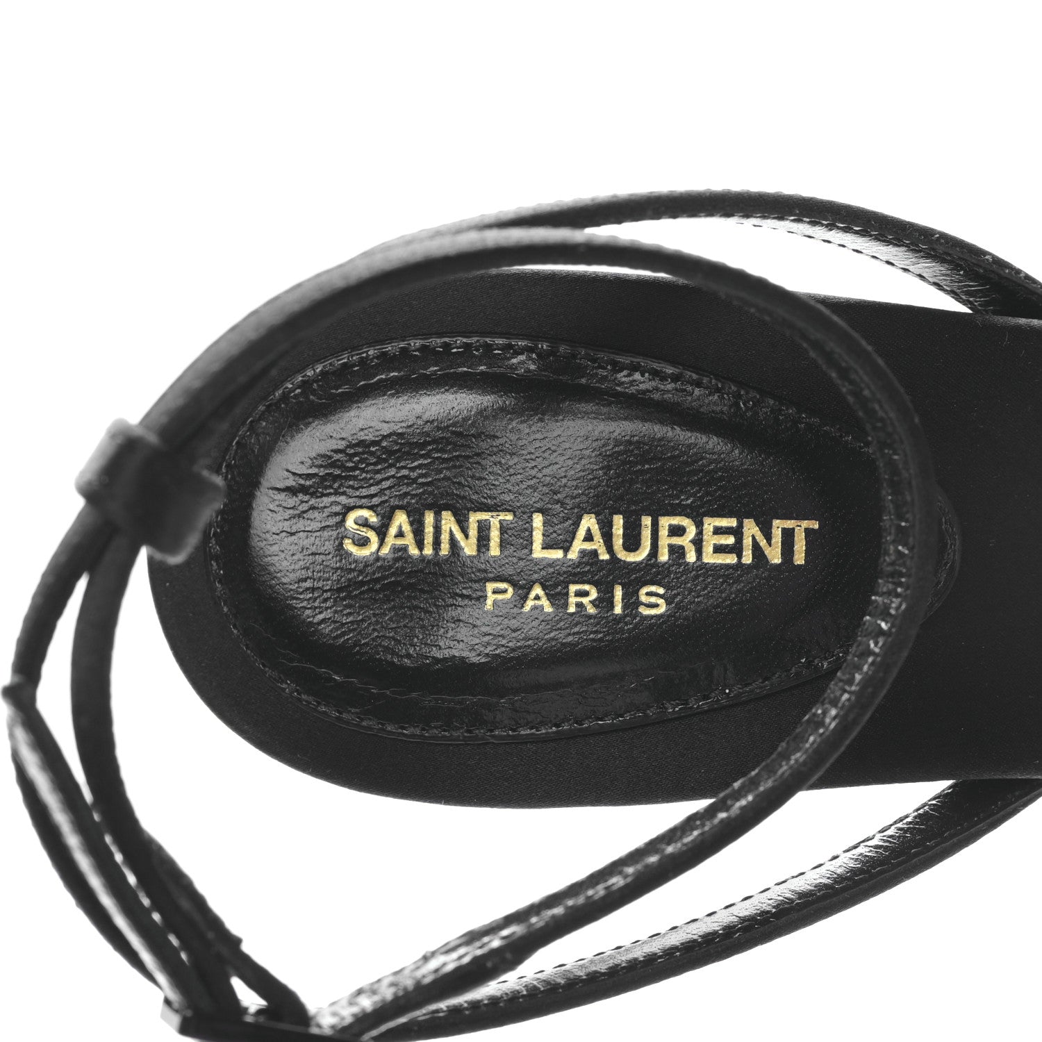 Saint Laurent Silk Embellished Sandals 36.5 Black 7 of 7