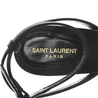 Saint Laurent Silk Embellished Sandals 36.5 Black 7 of 7