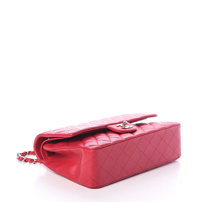 Chanel Lambskin Quilted Medium Double Flap Dark Pink 3 of 8
