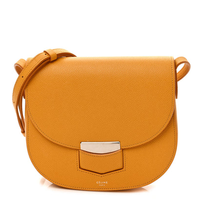 Celine Grained Calfskin Small Trotteur Saffron 1 of 9