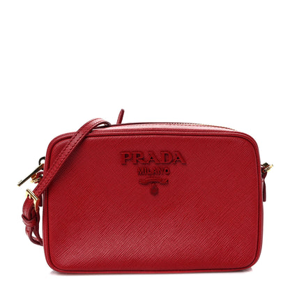 Prada Saffiano Lux Small Camera Crossbody Bag Fuoco 1 of 8