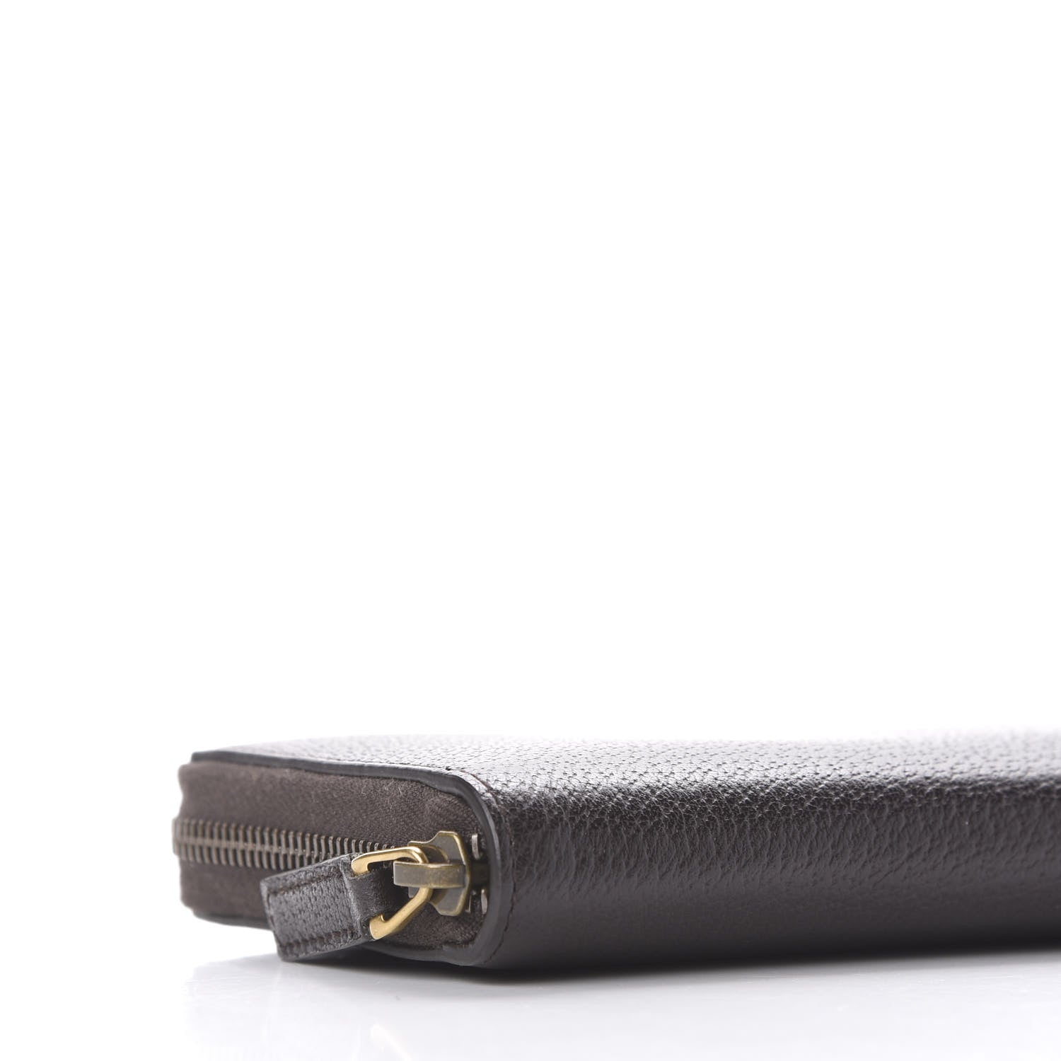 Gucci Dollar Calfskin Boar Effect GG Marmont Zip Around Wallet Dark Cocoa 6 of 8