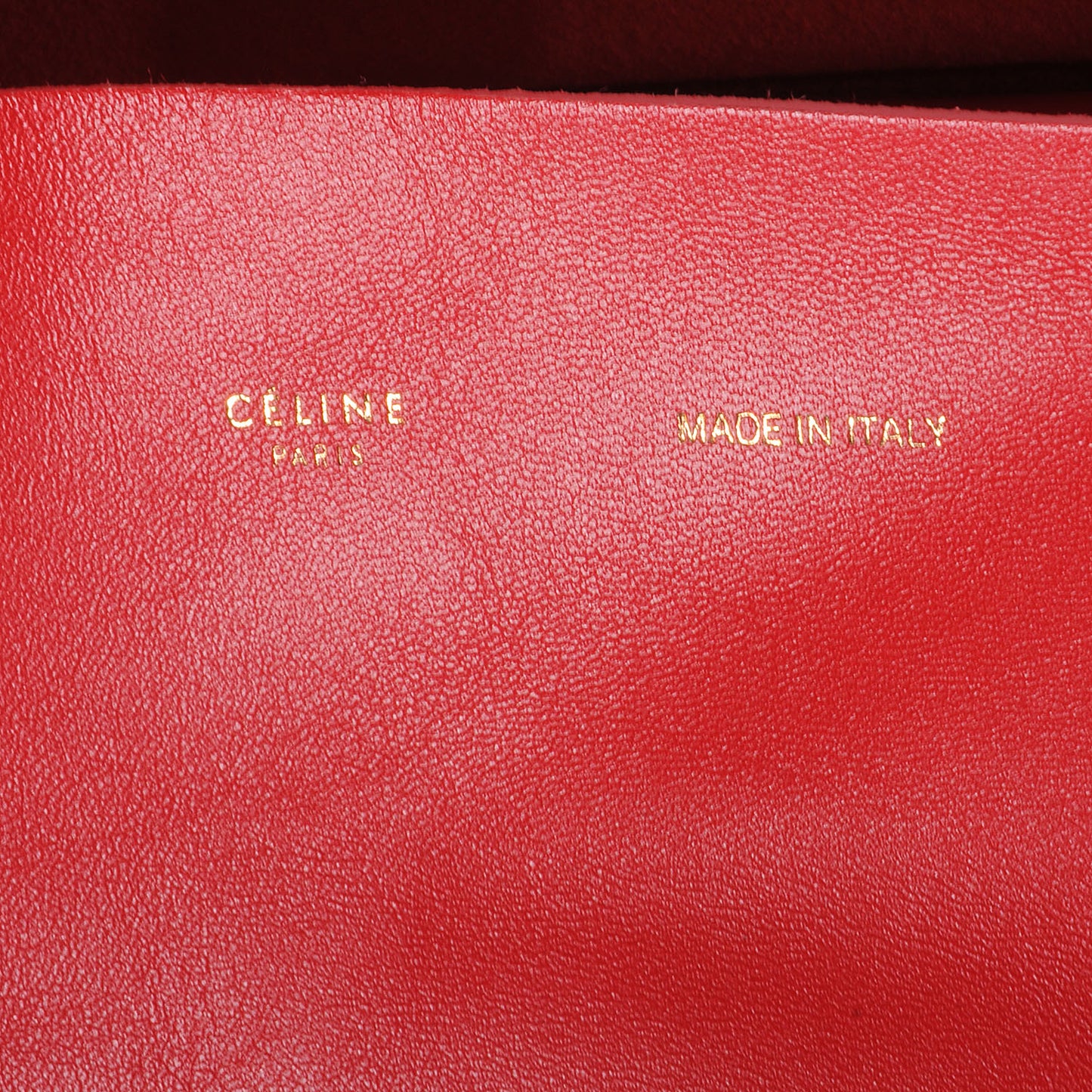 Leather Horizontal Bi-Cabas Red Camel