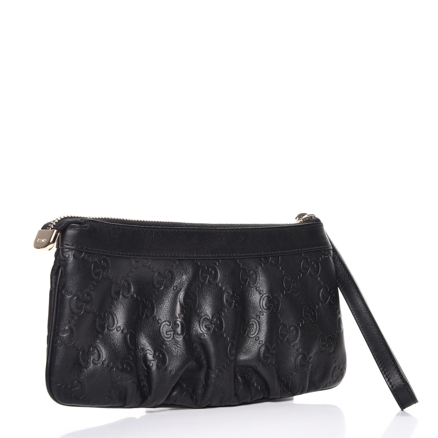 Gucci Guccissima Signature New Britt Wristlet Black 3 of 9