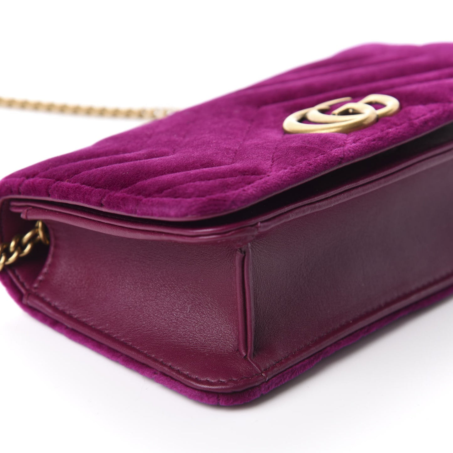 Velvet Matelasse GG Marmont Mini Bag Fuchsia Violet Cyclamen