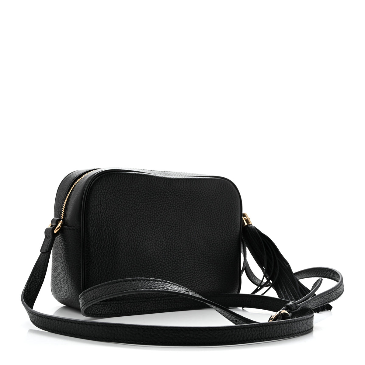 Pebbled Calfskin Small Soho Disco Bag Black