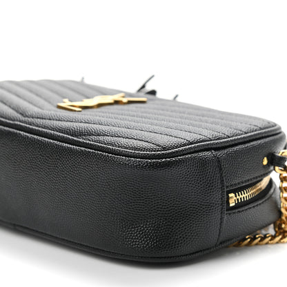 Saint Laurent Grain De Poudre Matelasse Monogram Mini Lou Camera Bag Black 10 of 11