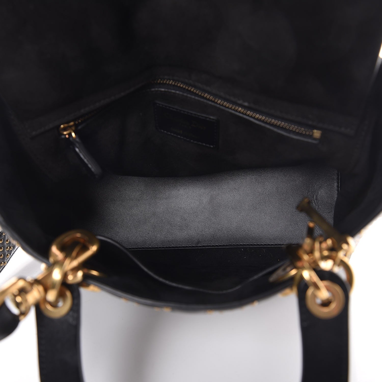 Christian Dior Calfskin Cannage Studded Medium Supple Lady Dior Black 6 of 10