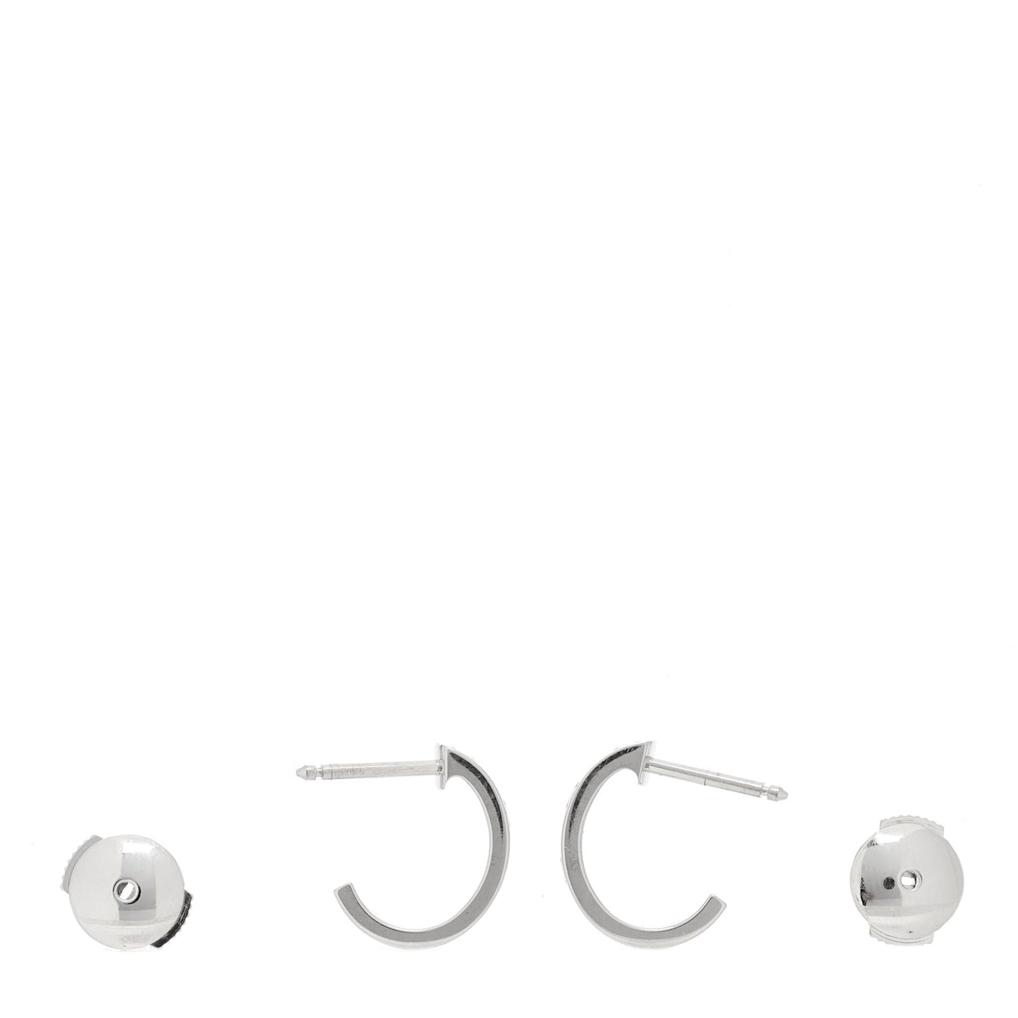 18K White Gold Small LOVE Hoop Earrings