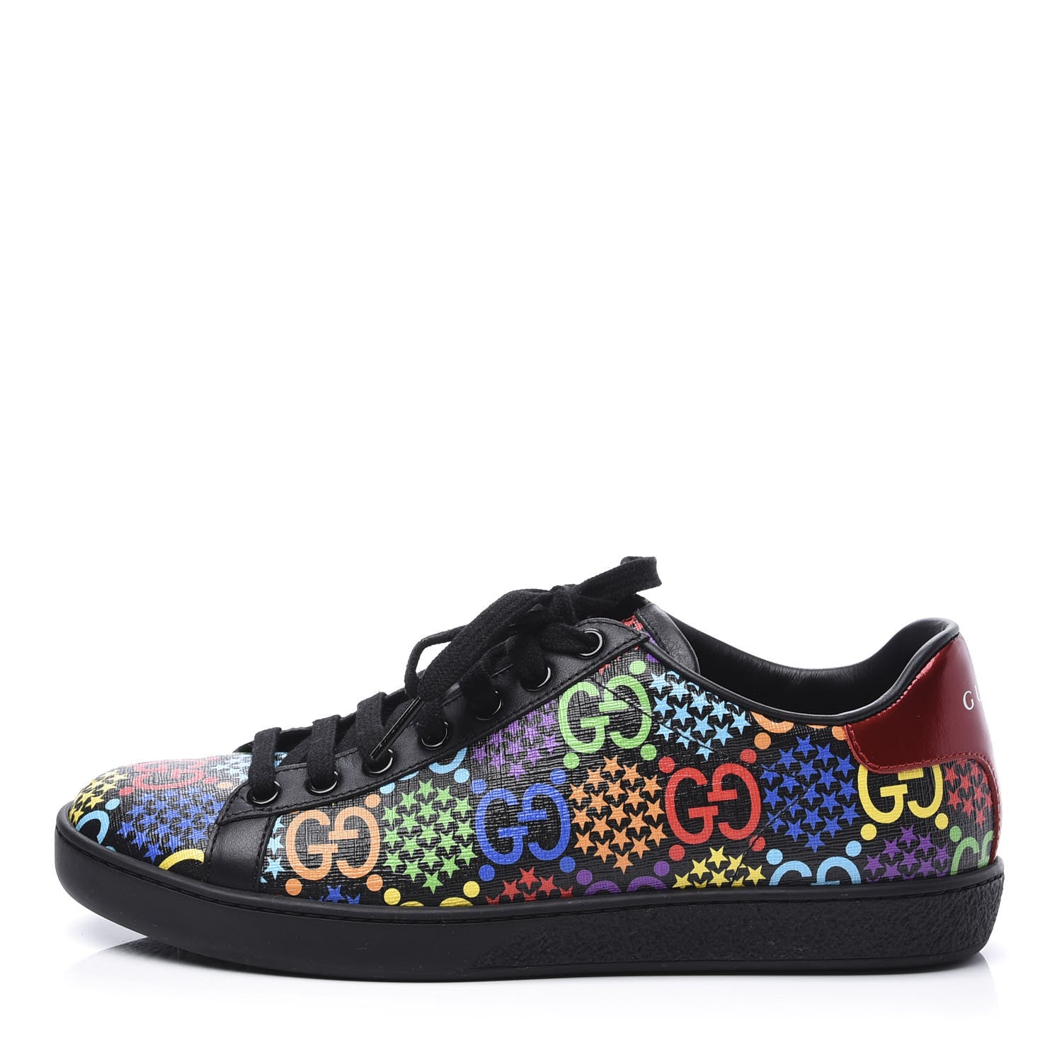 Gucci GG Supreme Monogram Psychedelic Womens Ace Sneakers 37 Black Multicolor 1 of 11