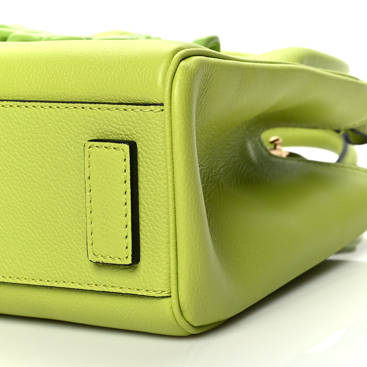 Grained Calfskin Small La Medusa Chain Tote Citron