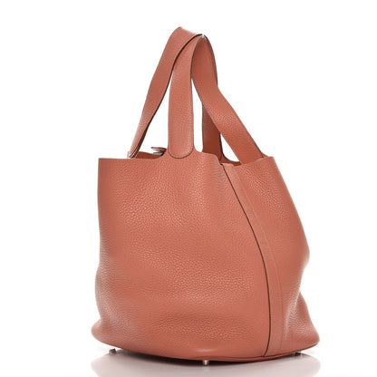 Hermes Taurillon Clemence Picotin Lock 26 GM Rose Thè 3 of 7