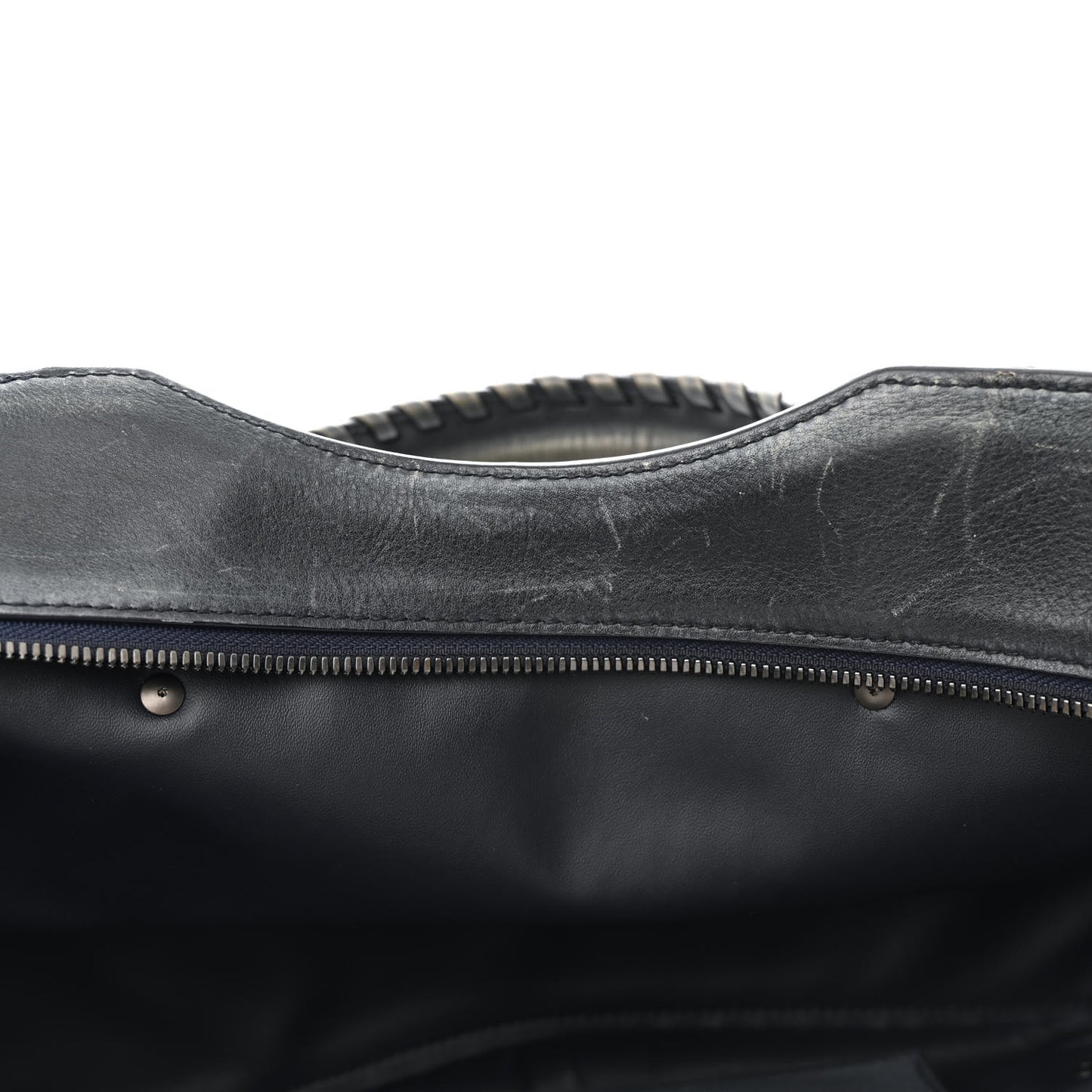 Used Calfskin Silver Hardware Neo Classic City Navy