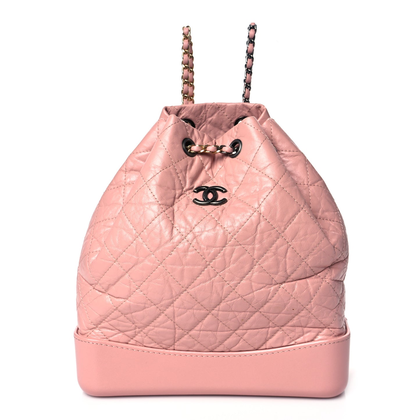 Aged Calfskin Quilted Gabrielle Backpack Light Pink