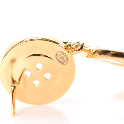 Chanel Metal Large Paris Button Earrings Gold 4 of 5