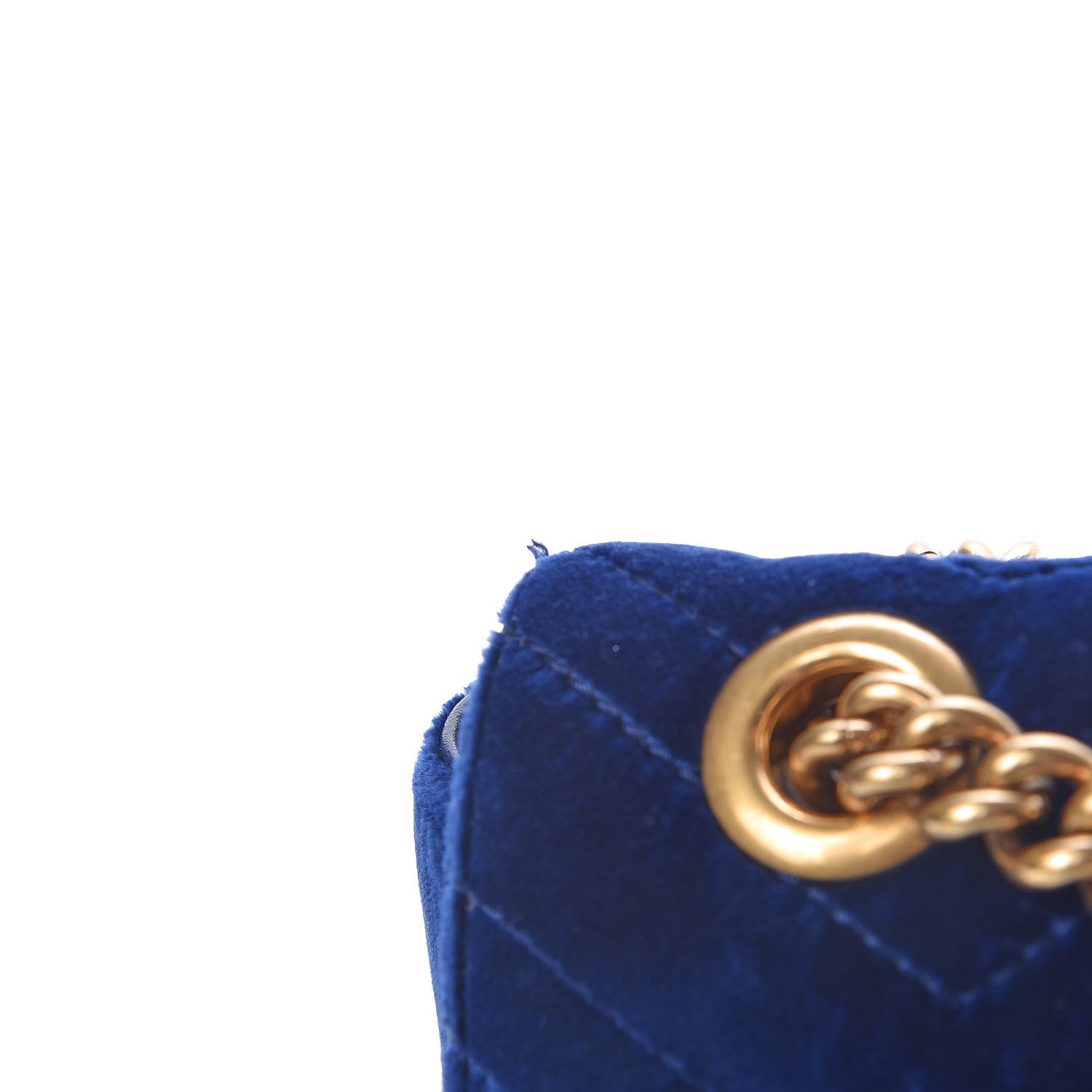 Gucci Velvet Matelasse Mini GG Marmont Shoulder Bag Cobalt Blue 8 of 16