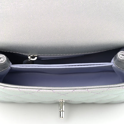 Chanel Iridescent Caviar Quilted Extra Mini Coco Handle Flap Purple 4 of 6
