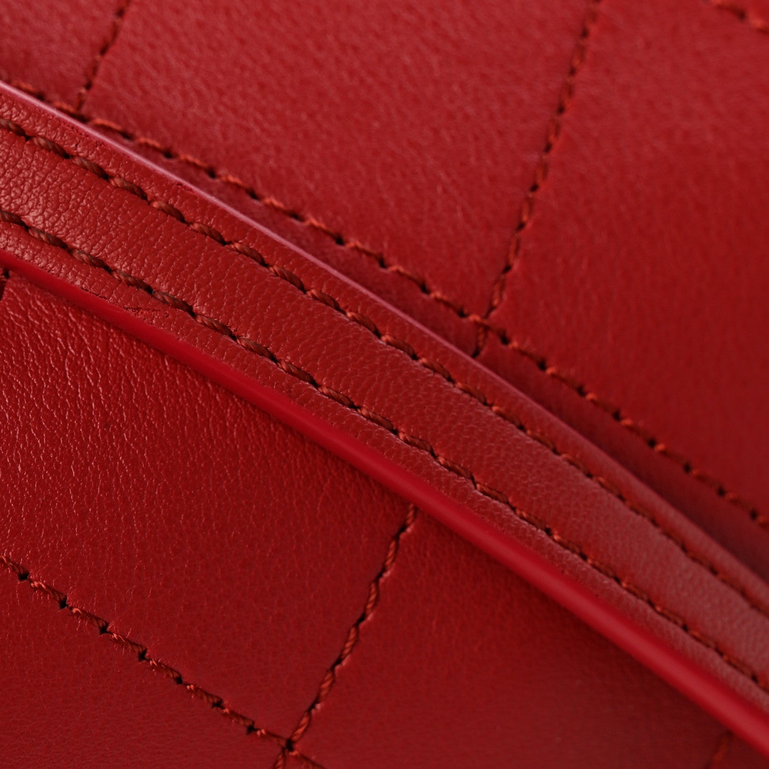 Chanel Calfskin Stitch Medium Ring My Bag Shopping Tote Red 13 of 14